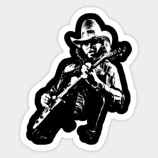 Classic Hank Jr Williams White Stencil Sticker